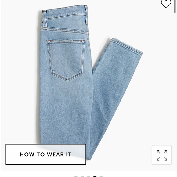 NEW! J.Crew 9” Mid Rise Skinny Jeans in All Day Stretch, Seaside Blue Wash - Picture 3 of 7